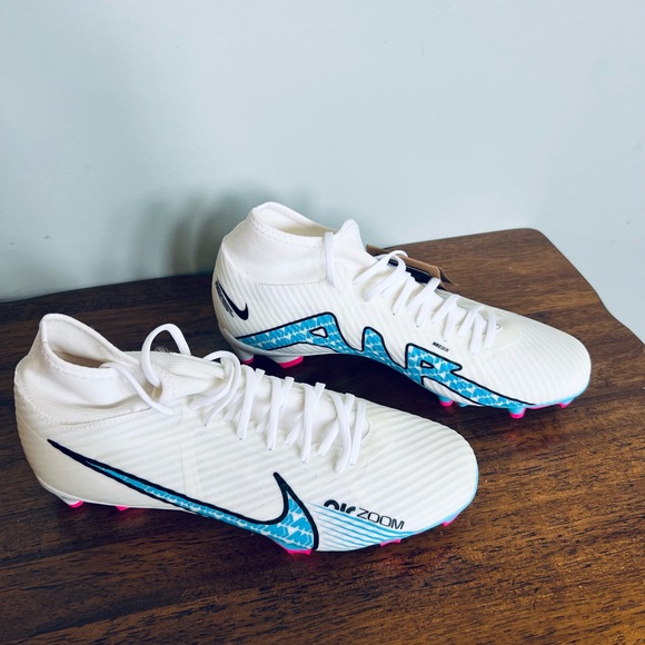 Nike Air Zoom Cleats - White with Blue and Pink - Picture 2 of 7